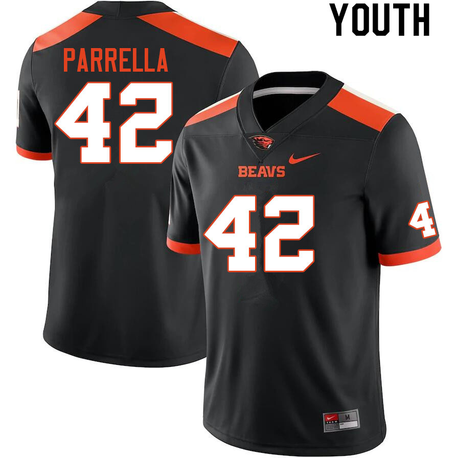 Youth #42 Jake Parrella Oregon State Beavers College Football Jerseys Sale-Black